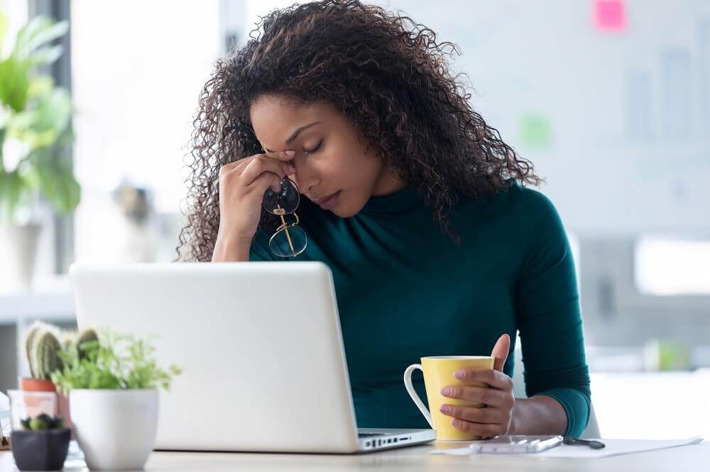woman looking stressed