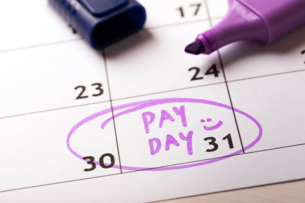 pay day on calendar