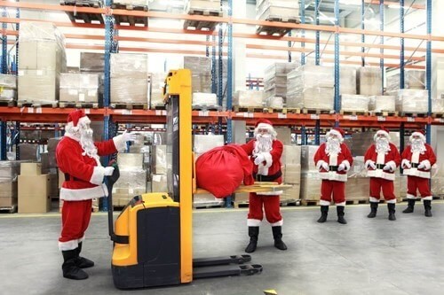 seasonal workers in warehouse