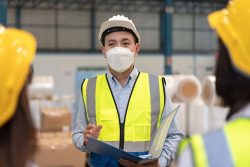 a person hazard identification wearing personal protective equipment using a sop template and receiving quality output