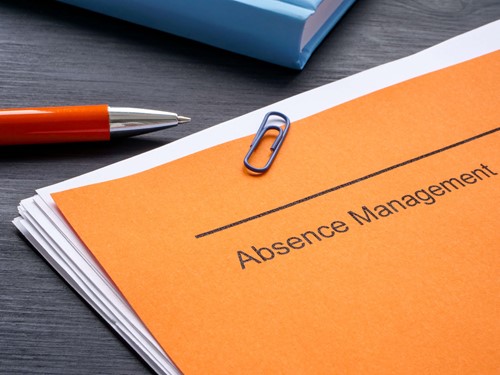 Absence management book containing absence data to support employees.