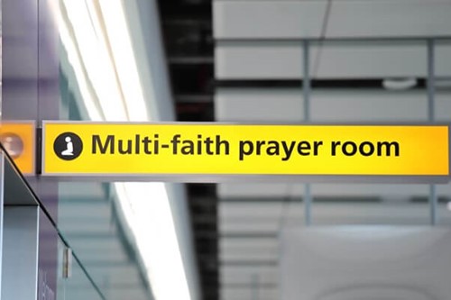 a room for more than one particular religious group to pray in, away from discrimination based verbal abuse or hate crime.