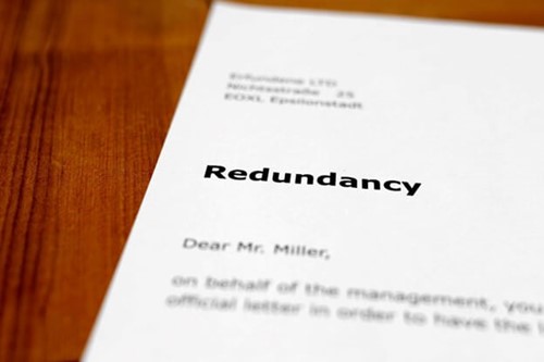 Picture of a redundancy letter addressed to an employee whose job is at risk.