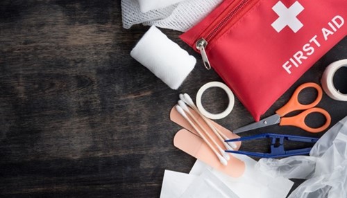 an aid kit which the businesses health and safety executive will look after