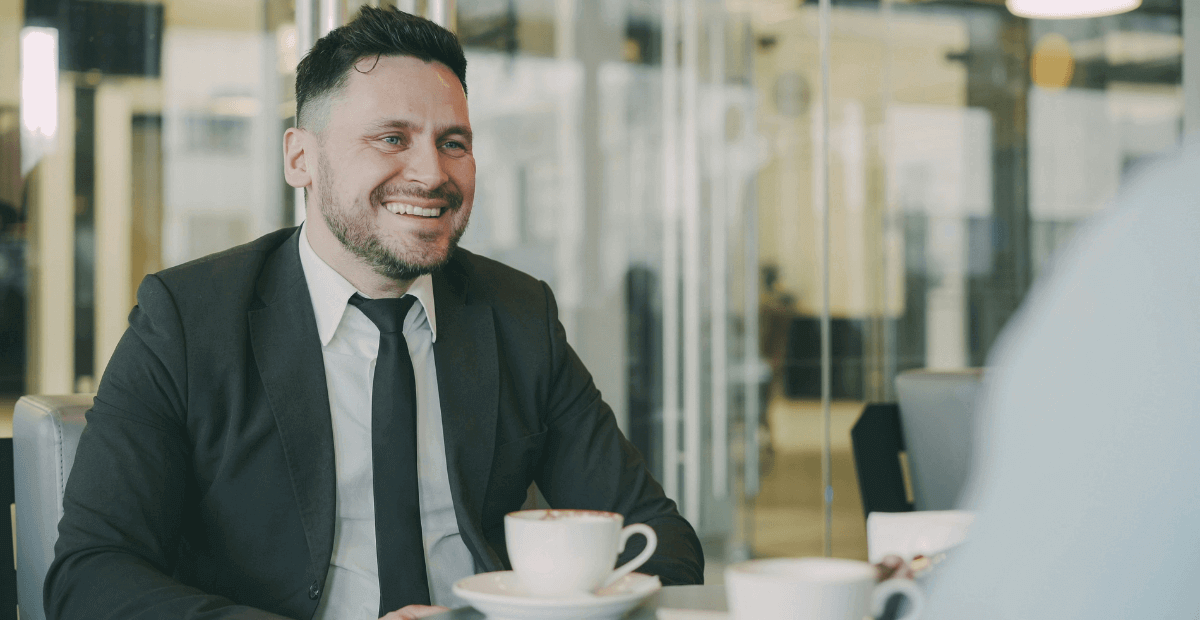 employee having coffee break at work