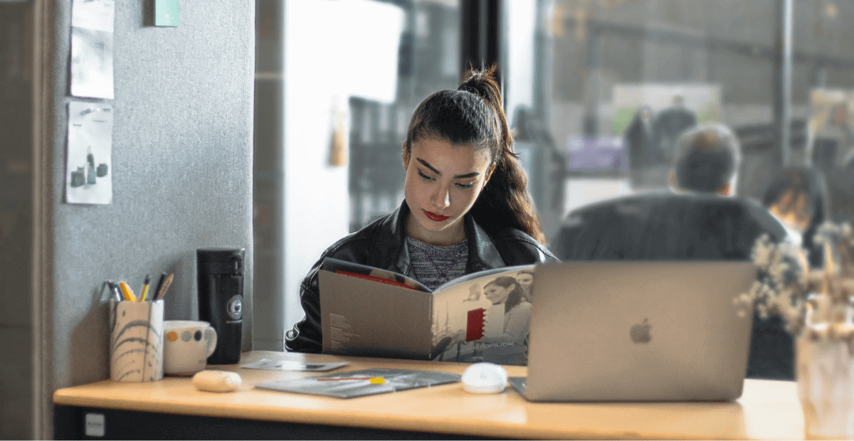worker having coffee on work break