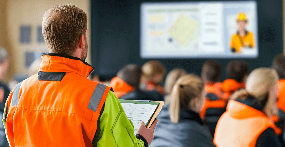 health and safety inspector giving training