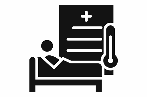 symbol of person in hospital bed
