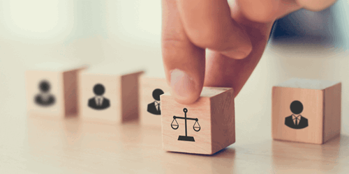 blocks with scale and persona symbols