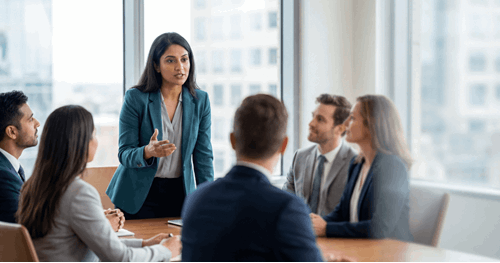 office workers in formal attire