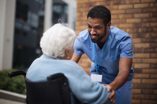 An elderly person being cared for under CIS regulations